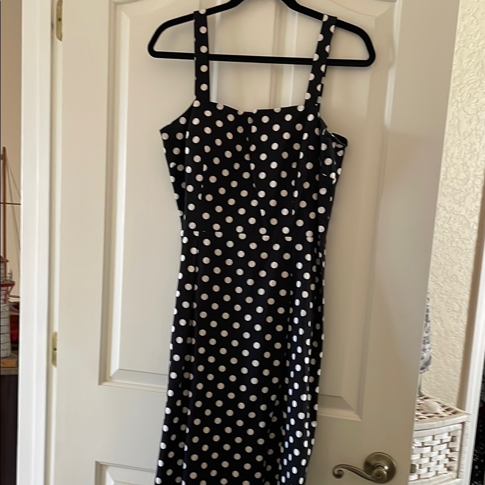 Elegant Black and White Polka Dot Dress